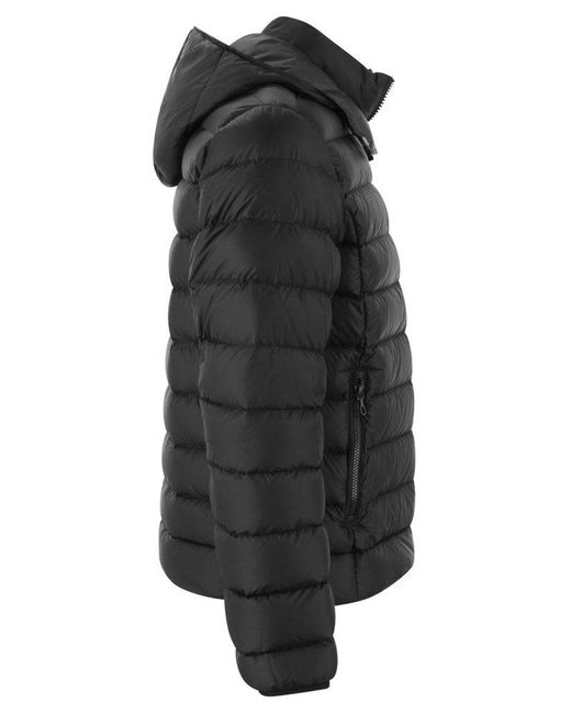 Colmar Black Long-sleeved Quilted Zipped Hooded Jacket for men