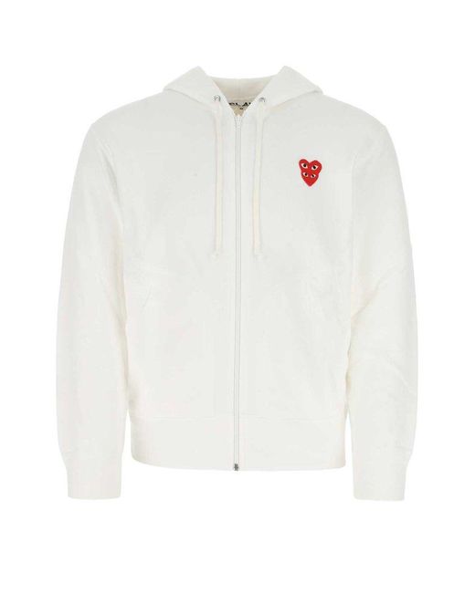 COMME DES GARÇONS PLAY Cotton Sweatshirt in White for Men | Lyst