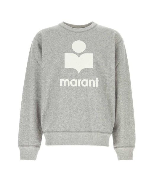 Isabel Marant Gray Melange Cotton Blend Oversize Mikoy Sweatshirt for men