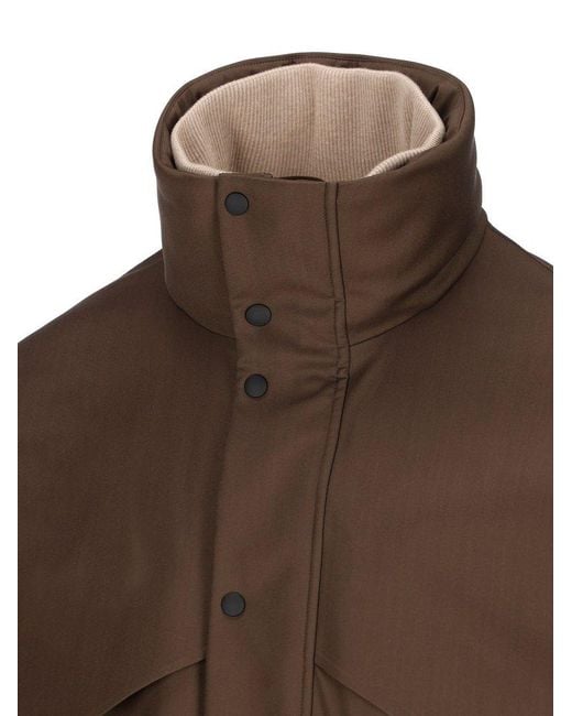 Loro Piana Brown High-neck Long-sleeved Jacket for men