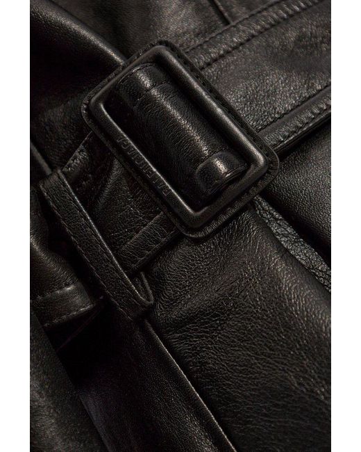 Balenciaga Black Leather Coat By