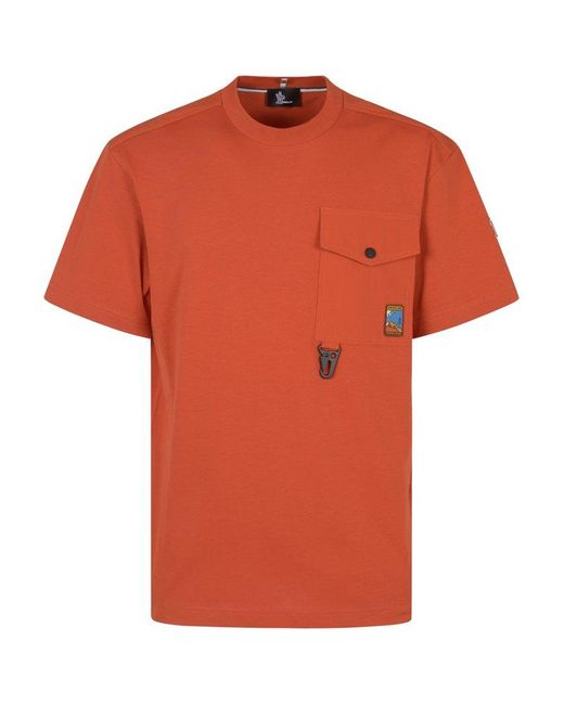 3 MONCLER GRENOBLE Orange Regular Fit Crewneck T-shirt for men