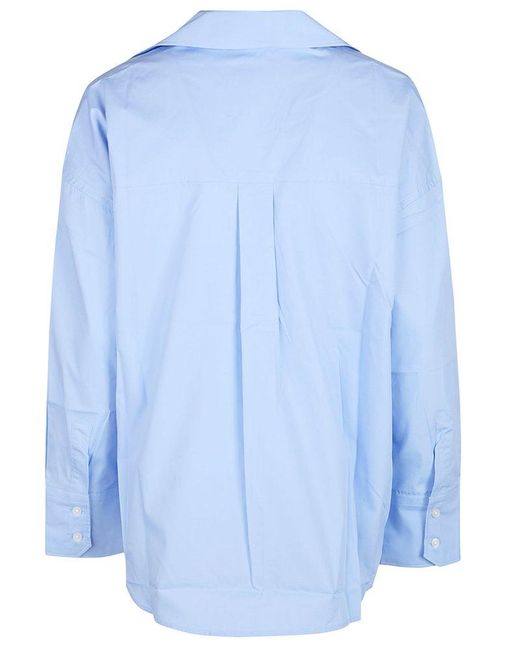 hinnominate Blue Button-Up Long Sleeve Top