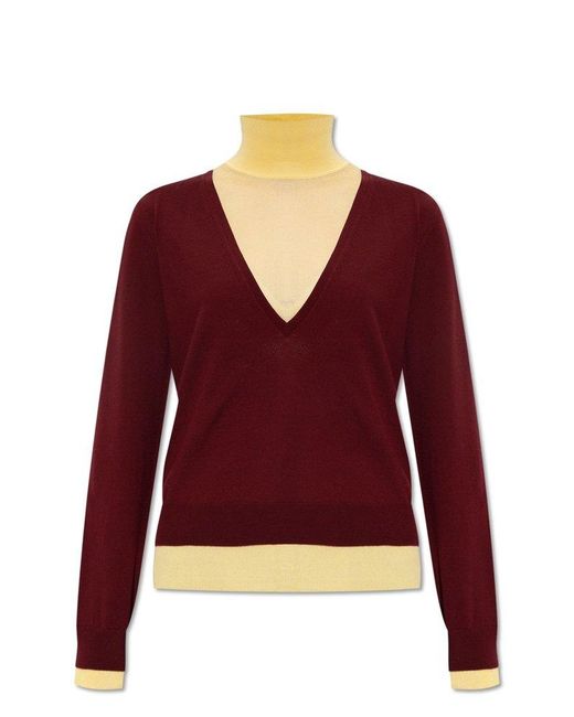 Tory Burch Red ‘Mock’ Two-Layer Sweater