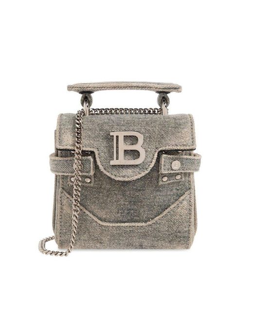 Balmain Gray 'b-buzz Mini' Shoulder Bag,