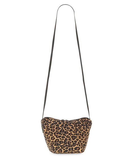 Herve Chapelier White Mini Animal Print Crossbody