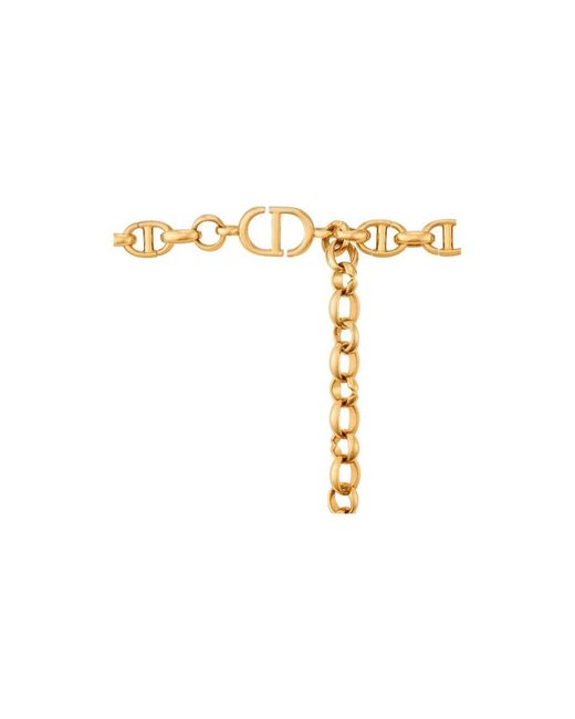 Dior Black Logo Plaque Chained Belt