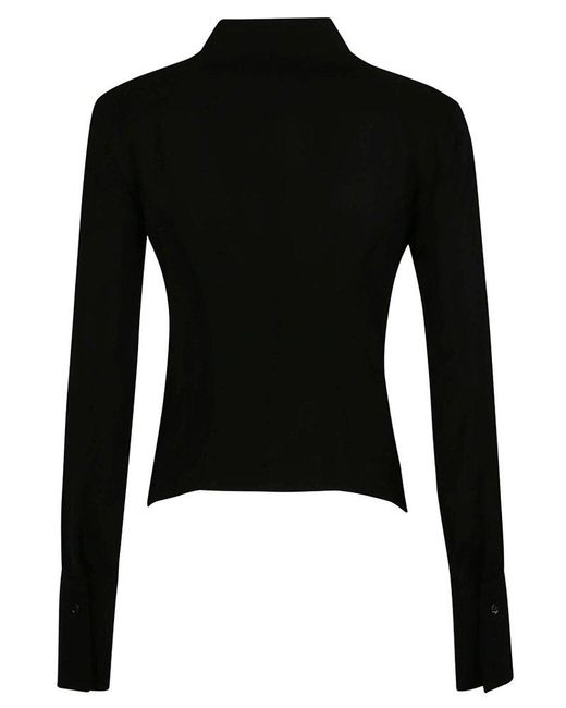 Pinko Black Long Sleeved Stretch Georgette Shirt
