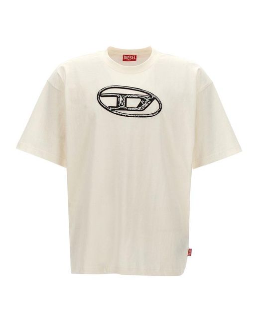 DIESEL T Boxt Q22 フェード Tシャツ Men's Faded T-shirt with Oval D print | Black | Diesel