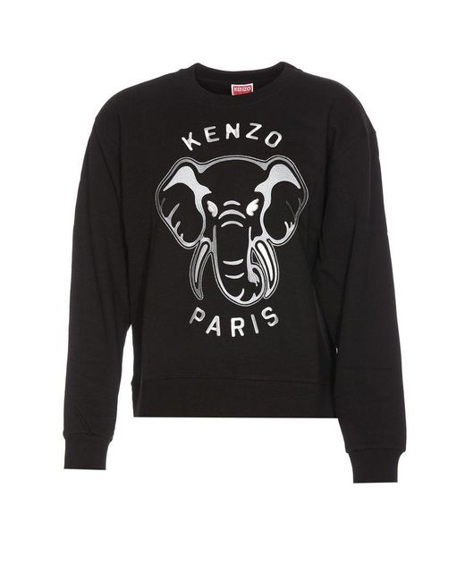 KENZO Black Elephant Sweatshirt for men