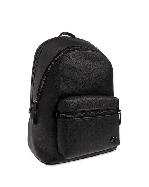 COACH Black Backpack With Logo for men