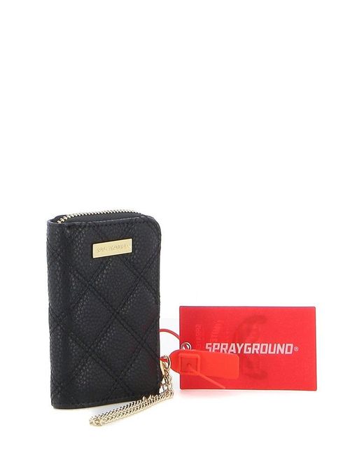 Sprayground White Leveled Up Split Quilt Shark Wallet for men