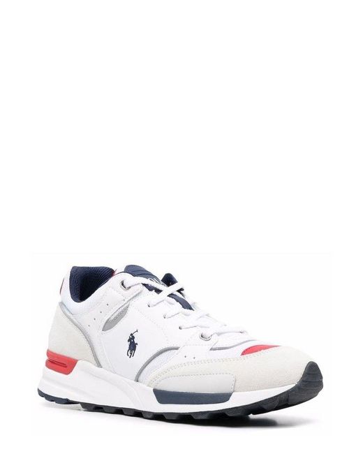 Polo Ralph Lauren White Panelled Low-top Sneakers for men