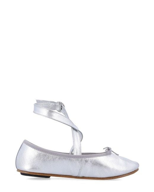 Repetto White Sophia Ankle Strap Ballet Flats