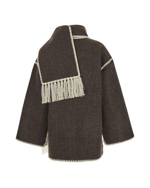 Totême  Brown Embroidered
Scarf Jacket
