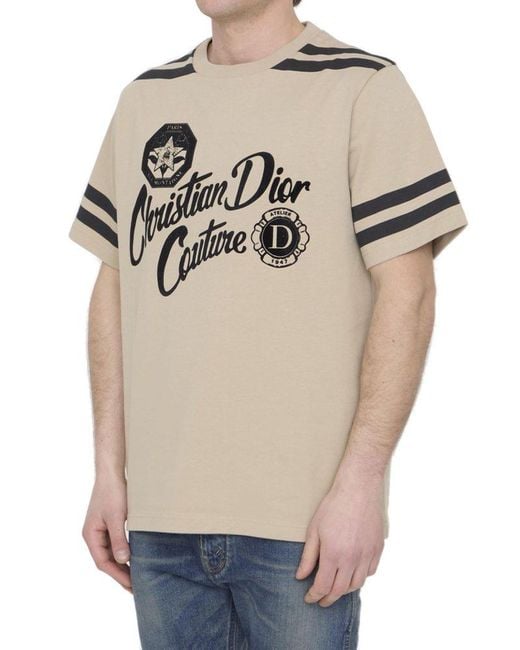 Dior Natural Christian Dior Couture Printed Relaxed-fit T-shirt for men