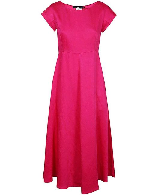 Weekend by Maxmara Pink Boat Neck Short-sleeved Dress