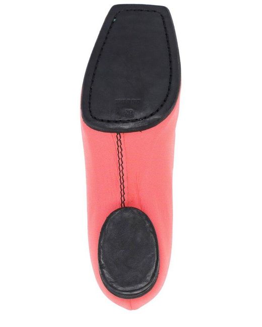 Uma Wang Red Dip-toe Cross-strap Flats