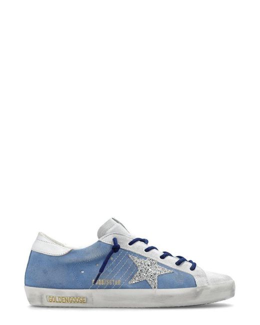Golden Goose Deluxe Brand Blue Super-star Glittered Lace-up Sneakers