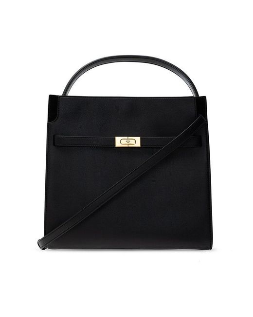 Tory Burch Lee Radziwill Double Bag in Black | Lyst