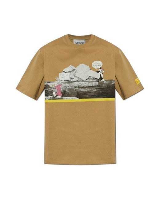 Iceberg Natural Pattern-Printed Crewneck T-Shirt for men
