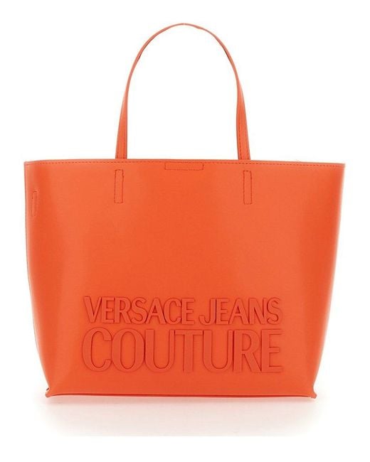 Versace Jeans Orange Shopper Bag With Logo