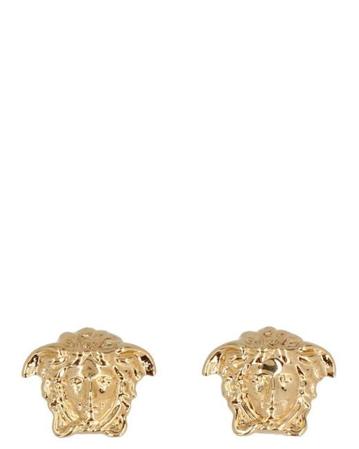 Versace Metallic Medusa Head Gold-plated Brass Stud Earrings