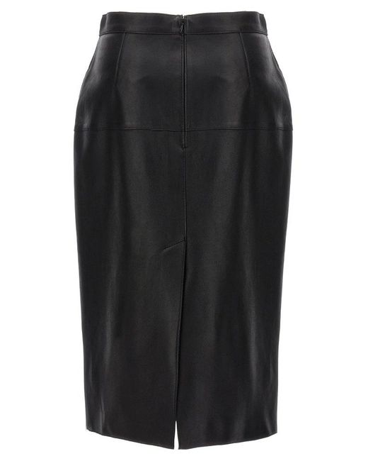 P.A.R.O.S.H. Black Leather Skirt Skirts