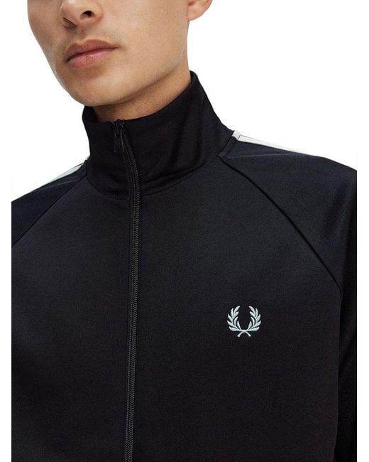 Fred Perry Black Track Jacket for men