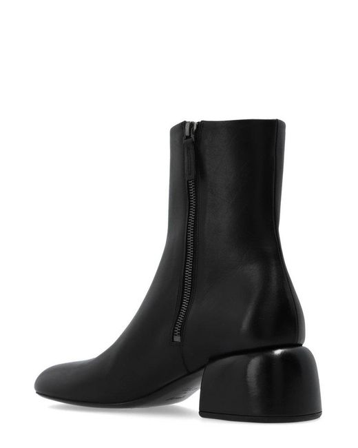 Marsèll Black Round Toe Zipped Boots