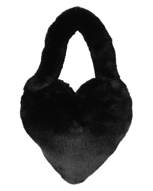 Blumarine Black Logo Plaque Heart-shape Shoulder Bag