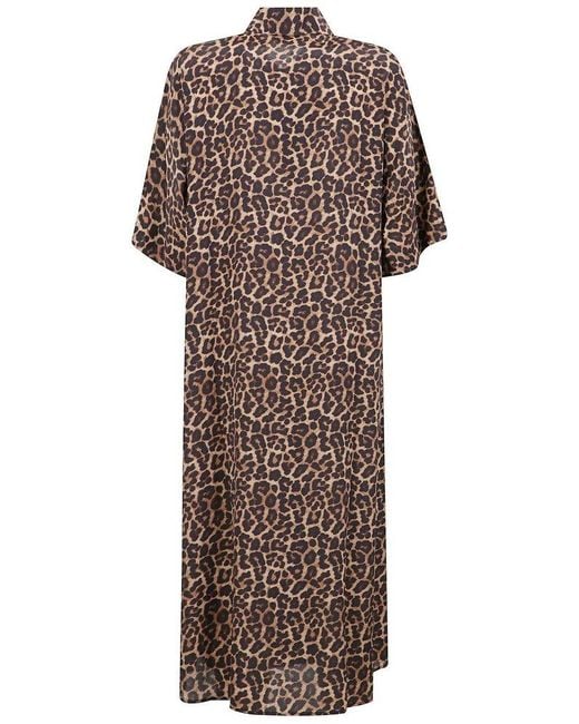 Anine Bing Multicolor Julia Leopard Printed Midi Dress