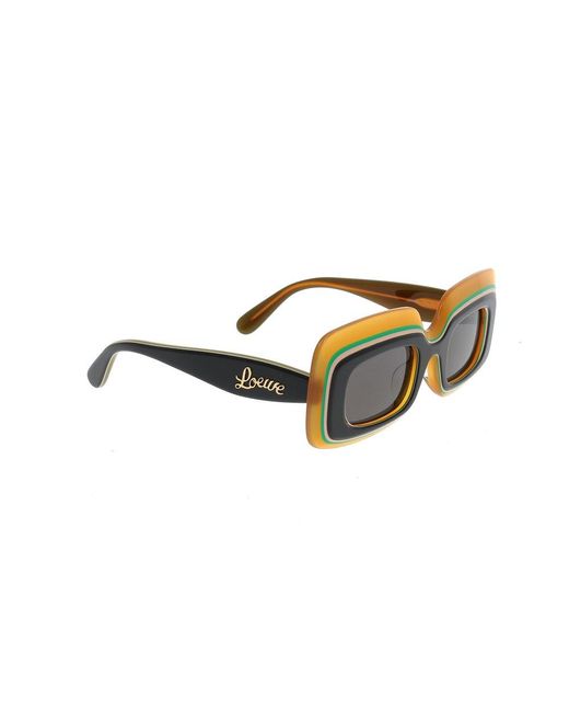 Loewe Black Rectangle Frame Sunglasses