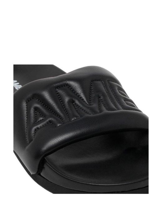 Ambush Black Logo Quilted Slip-On Slides for men