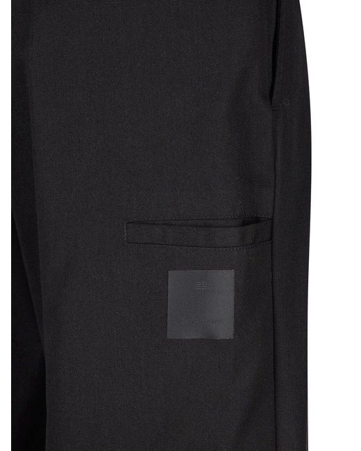 Givenchy Logo Label Straight-leg Pants in Black for Men | Lyst