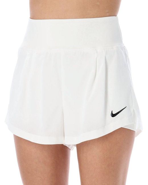 Nike White Logo-printed Tennis Shorts