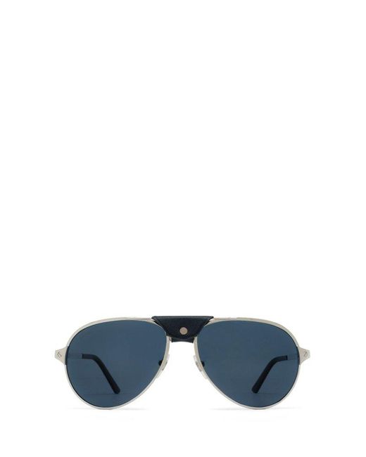 Cartier Blue Aviator Frame Sunglasses for men
