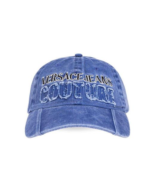 Versace Blue Baseball Cap With Logo,