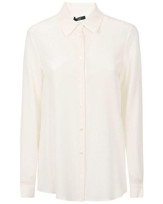 Weekend by Maxmara White Classic Cut Long-sleeved Shirt
