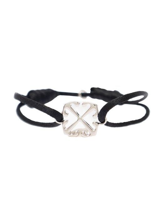 Off-White c/o Virgil Abloh Black Arrows-motif Logo Enfraved Bracelet for men