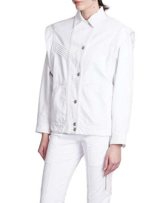 Isabel Marant White Harmon Button-up Jacket