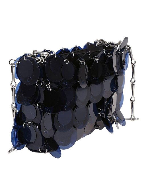 Rabanne Black Sparkle Nano Sequin Detailed Clutch Bag