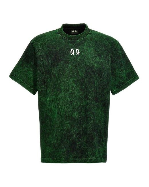 44 Label Group Green Solar Logo Printed Crewneck T-shirt for men