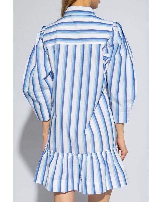 Ganni Blue Striped Dress