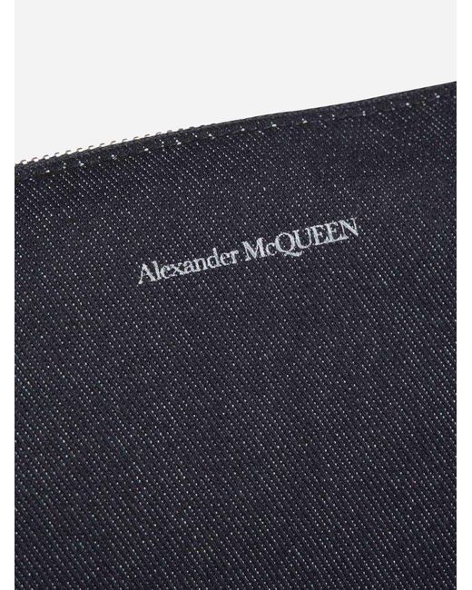 Alexander McQueen White Denim Crossbody Bag for men