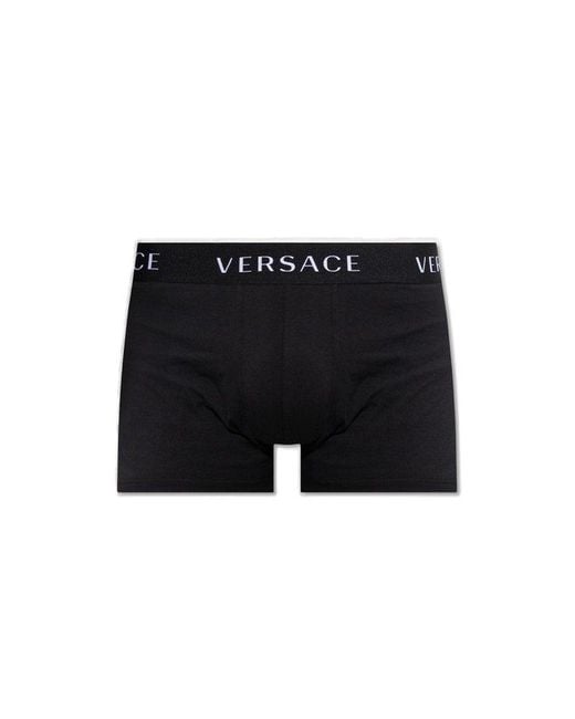 Versace Black Boxers With Logo for men