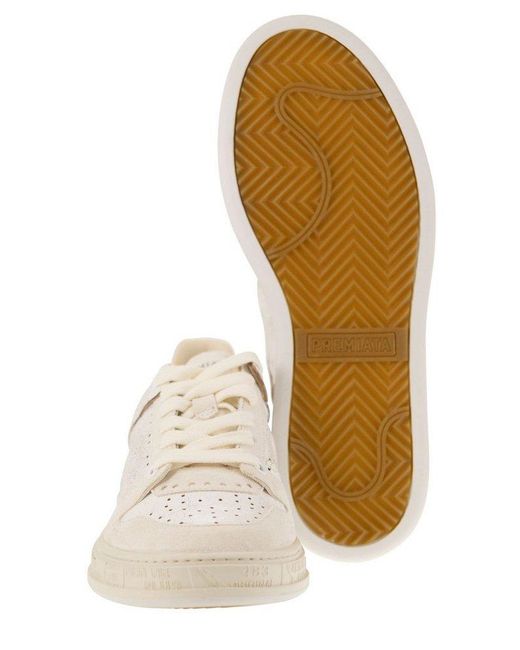 Premiata White Quinnd Lace-Up Sneakers