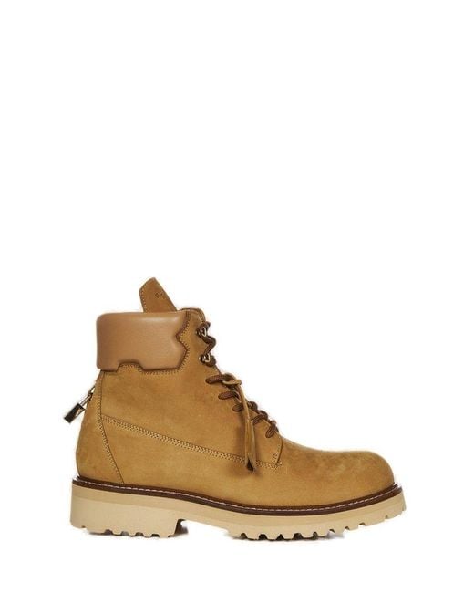 Buscemi Round Toe Lace-up Ankle Boots in Brown for Men | Lyst