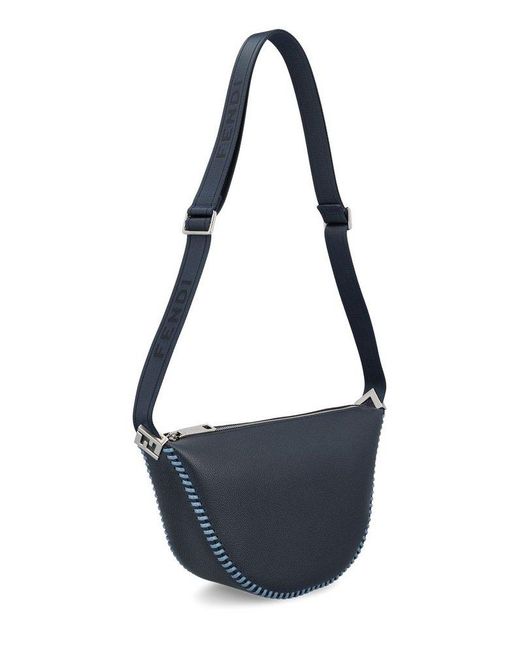 Fendi Blue Melon Zip-Up Small Messenger Bag for men