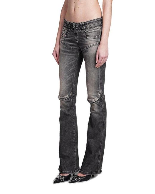 DIESEL Gray Belthy 0jgal Panelled Bootcut Jeans